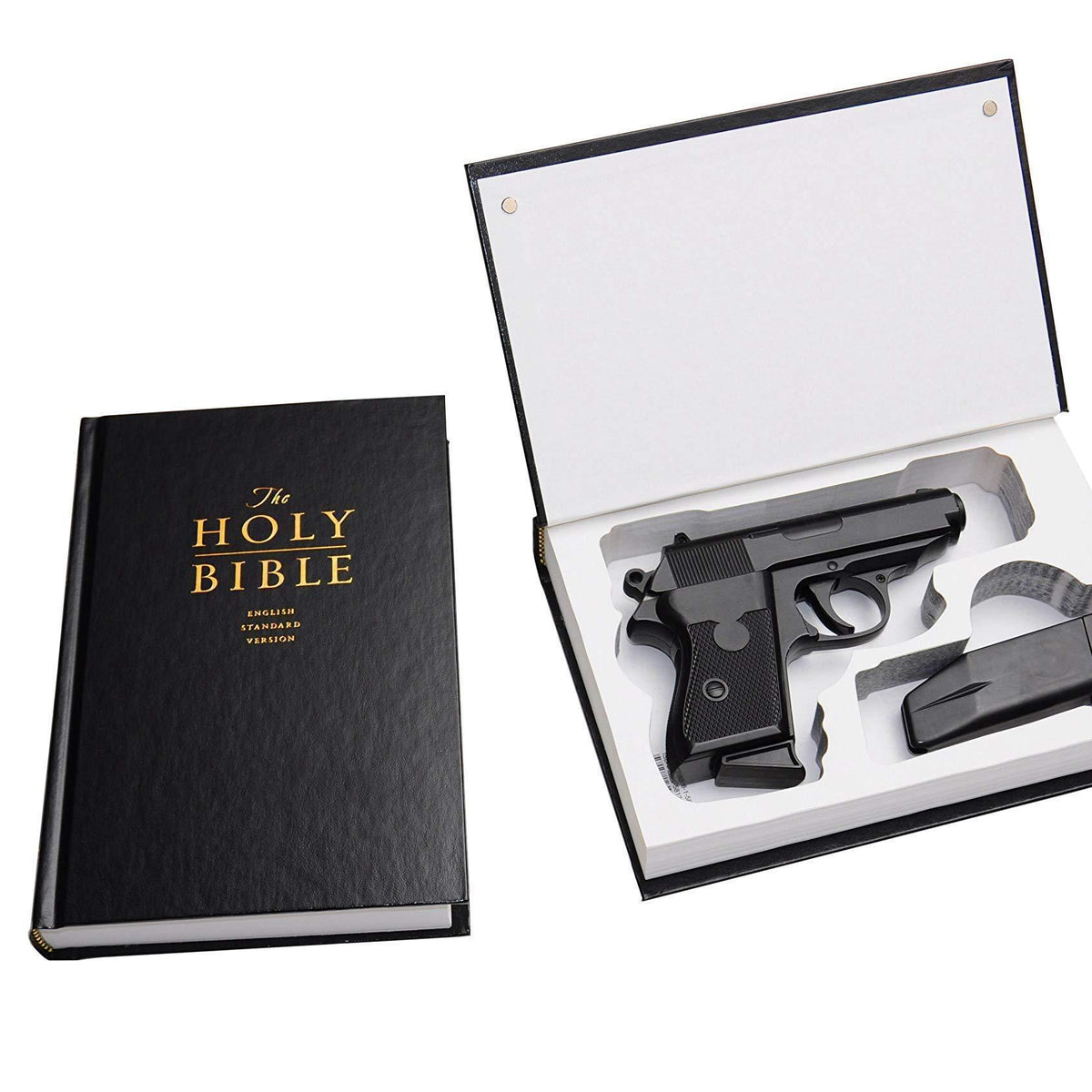 Concealed Gun Storage - Bible Book Safe for Compact Handguns